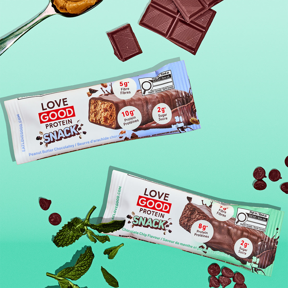 Love Good Protein Snack Mint Chocolate Chip Protein Low Sugar Keto Friendly Truffle bars